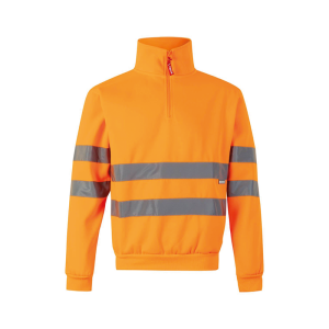 Sweatshirt com meio fecho e faixas refletoras segmentadas